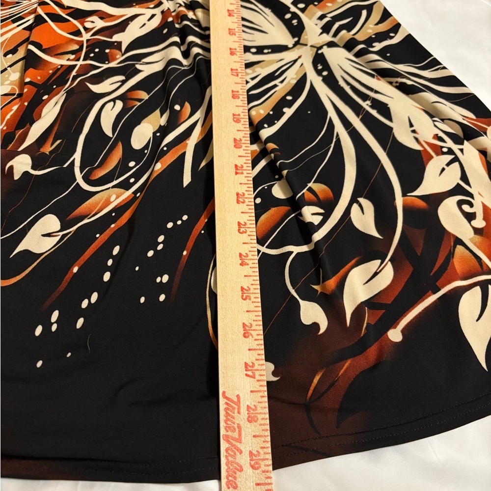 R&M Richards Abstract Floral Cocktail Dress Size 16 Sleeveless A-Line - Picture 5 of 8